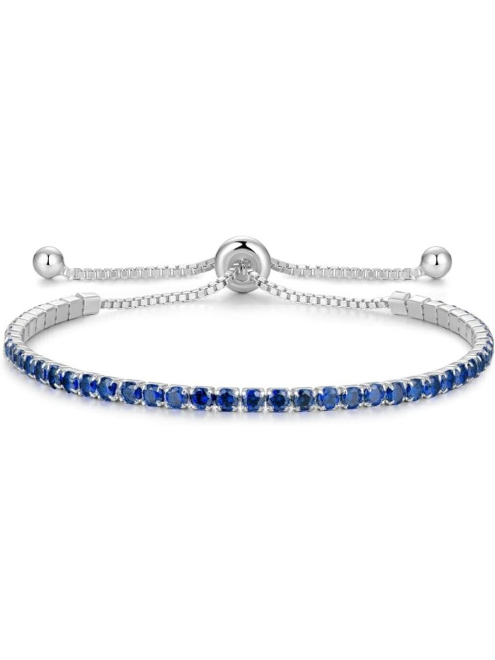 Sterling Silver Birthstone Tennis Bracelet for Women | Adjustable 9" Fashion